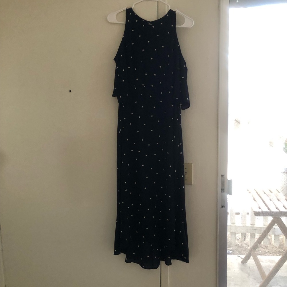 Black with white dot dress.